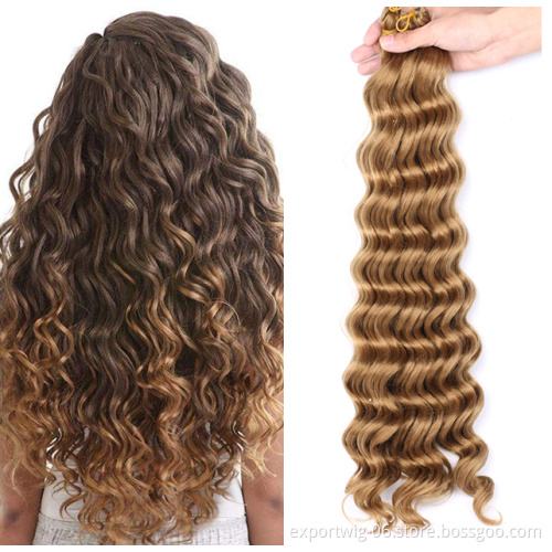 Synthetic Hair Extension Crochet Hair Deep Wave 20 inch Wavy Style Hair Attachment Braids